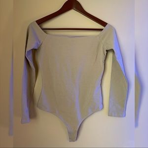 American Apparel long sleeve tan bodysuit